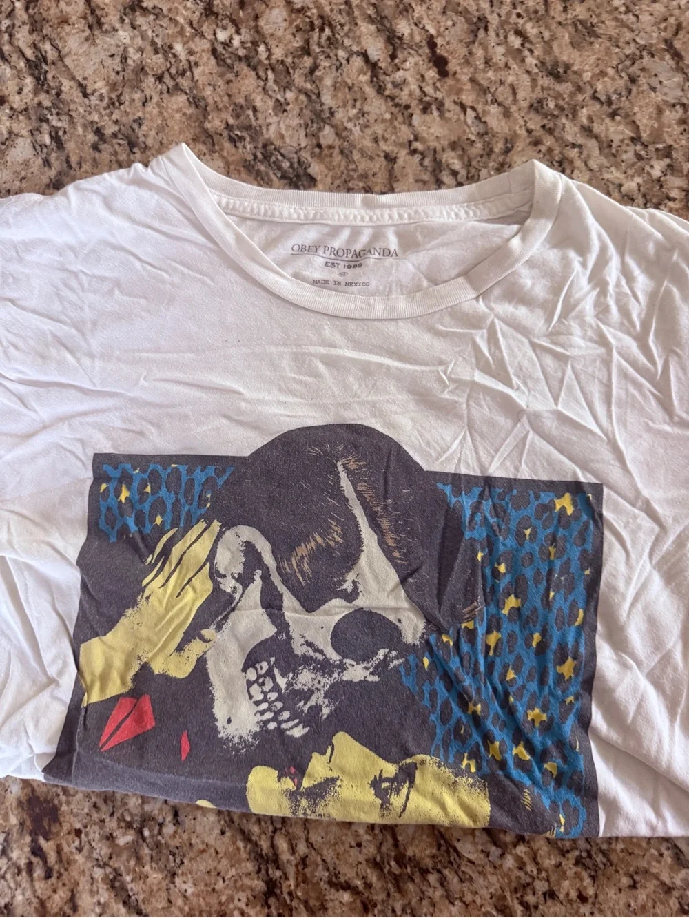 Lot of 2 Obey shirts- graphic skull embrace- Size M and Bat Girl Red Size M - Picture 3 of 5
